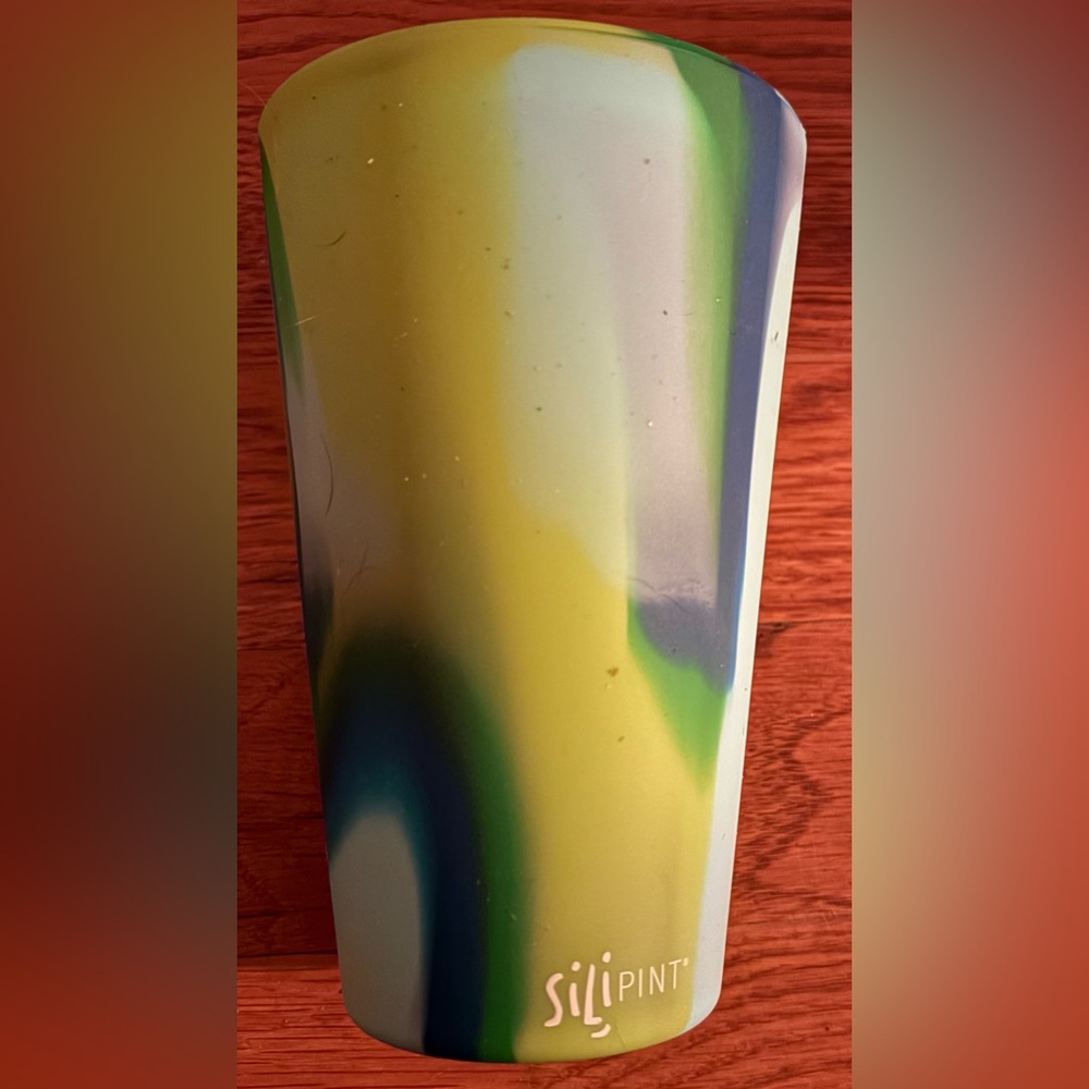 Silipint Silicone 16 oz Tumblers, Green Swirl, set of 7, NWOT